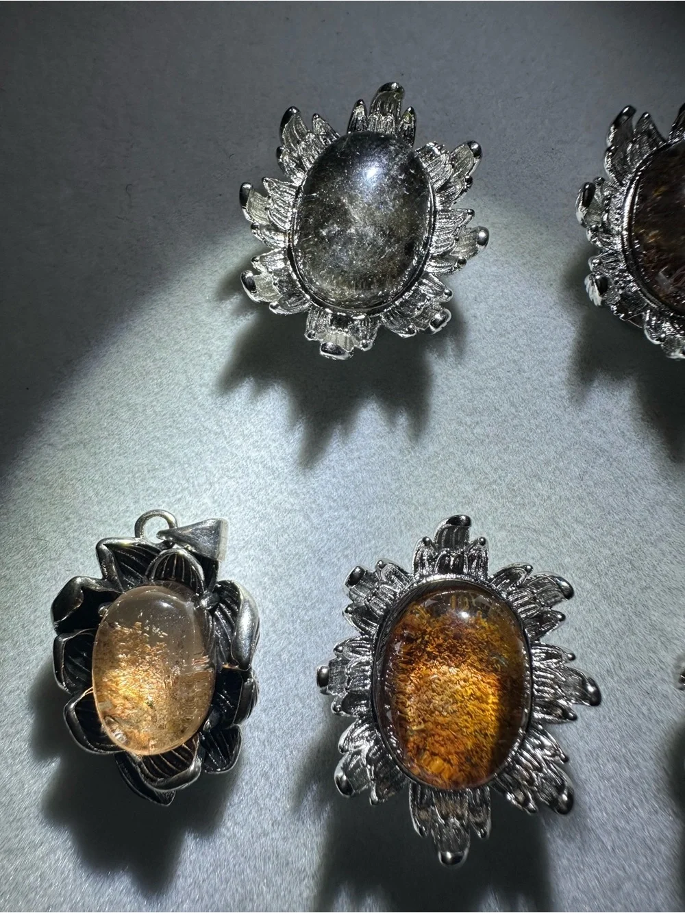 Assorted phantom quartz pendants charms